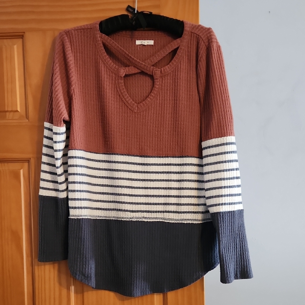 Striped Colorblock Long Sleeve Top